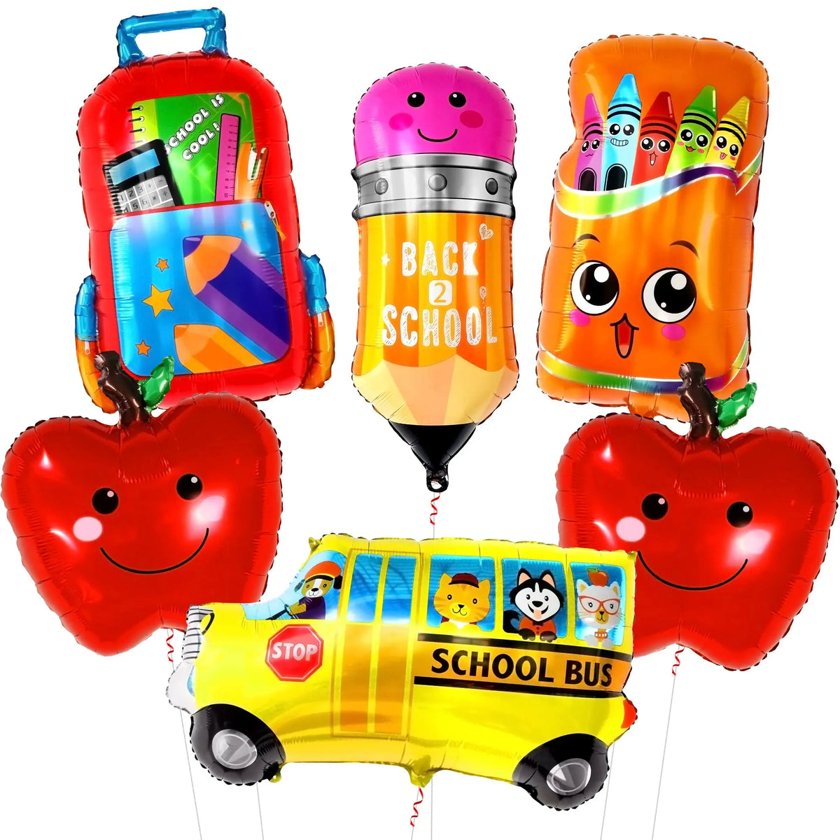 6pcs 30 inch school bus balloon set back to school decorations welcome back