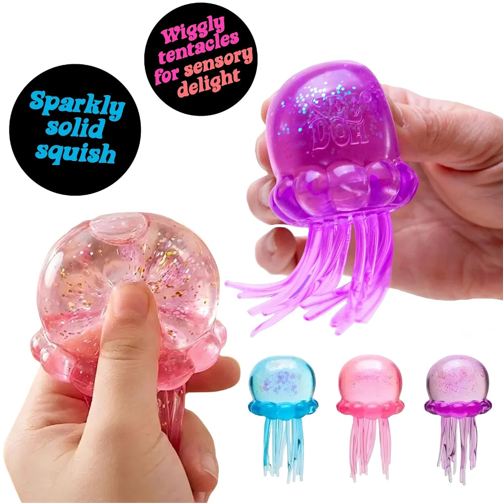 Trending Nee Doh Jellyfish & Cube Squish Toy, Soft
