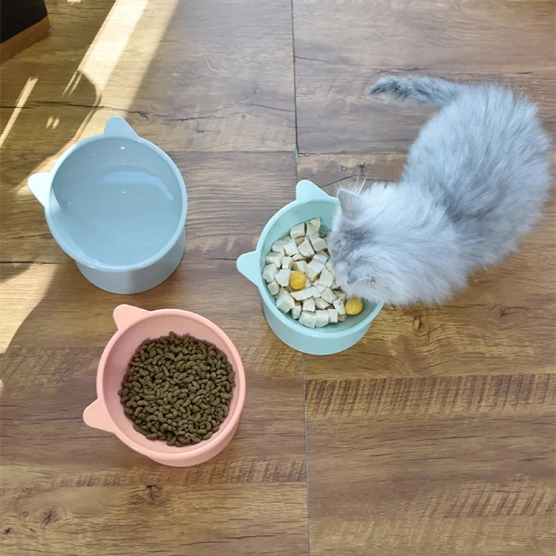Pet Food Bowl Tilt High Bottom Neck Protector Antichoking