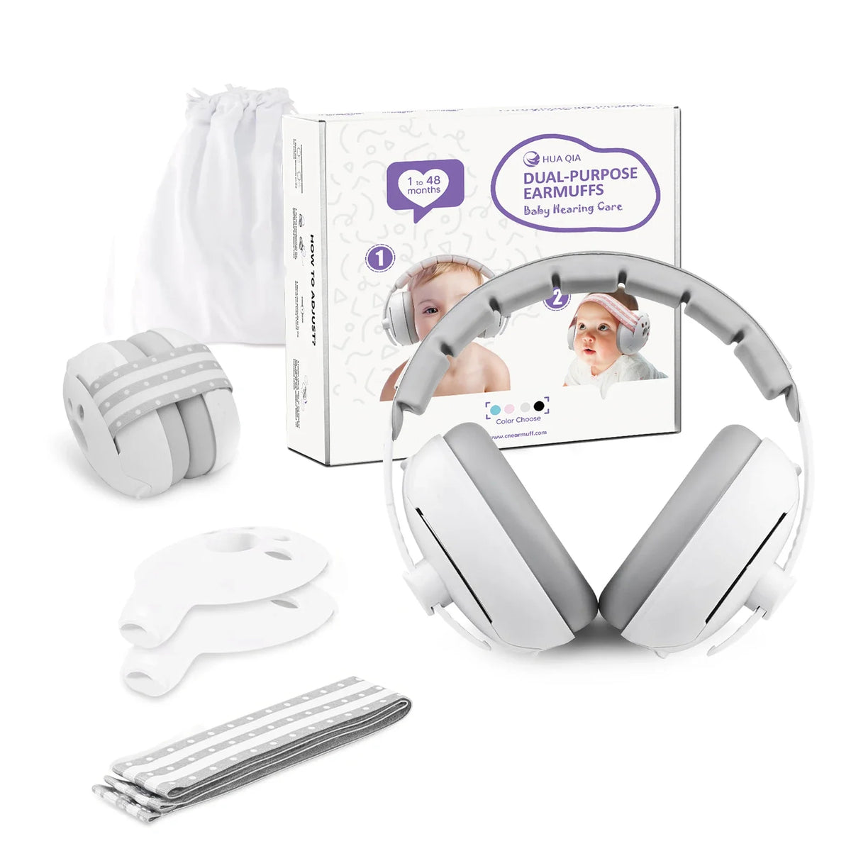 2 in 1 Baby Earmuff Mini-headset Adjustable Noise-proof
