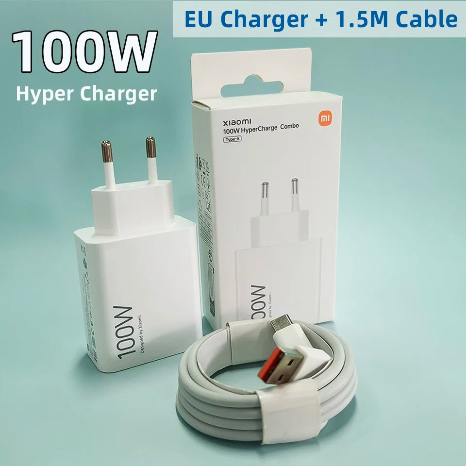 100W Charger Hypercharge Wall Adapter Type C Cable