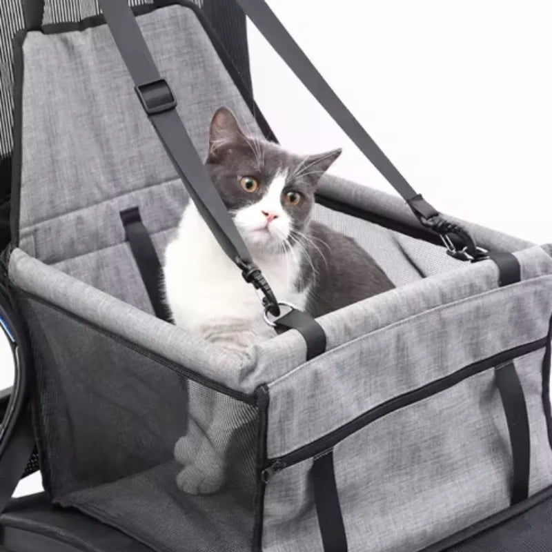 Premium Dog/Cat Car Seat Cushion with Waterproof Hanging Bag