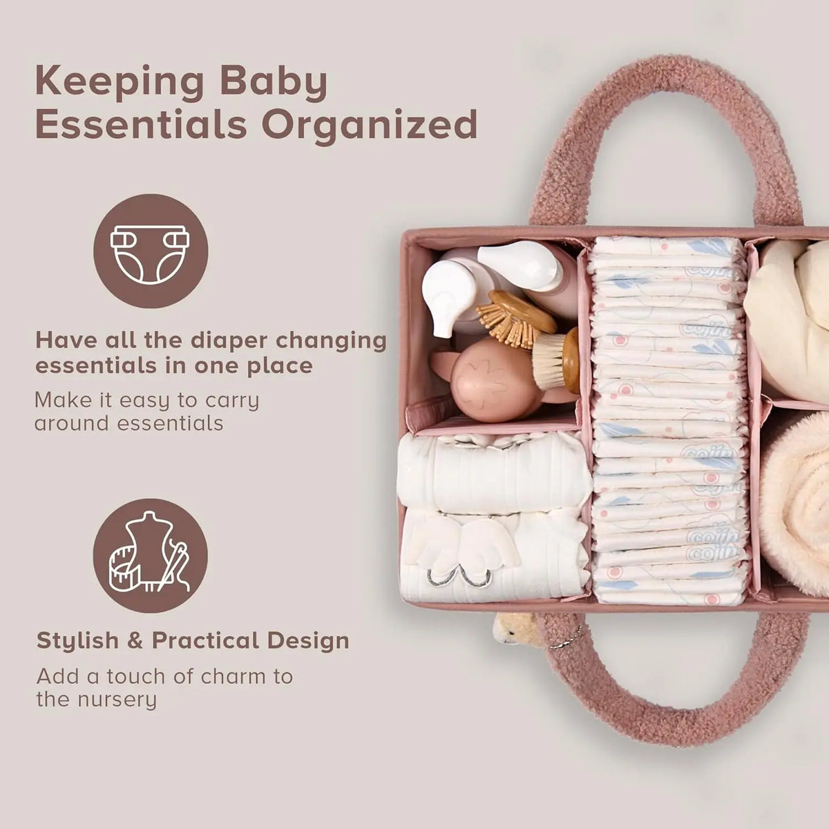 Baby Diaper Caddy Organizer for Changing Table