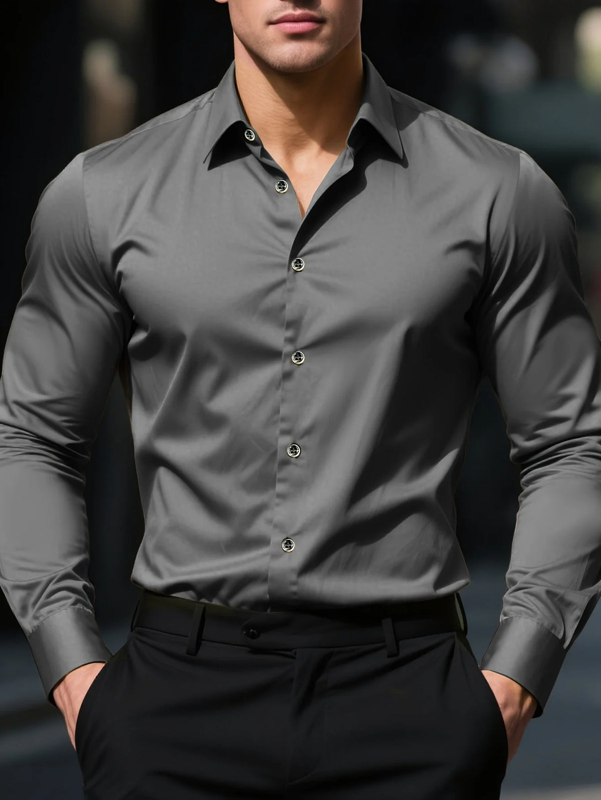 Men's Shirt Solid Color Long Sleeve Smart Casual