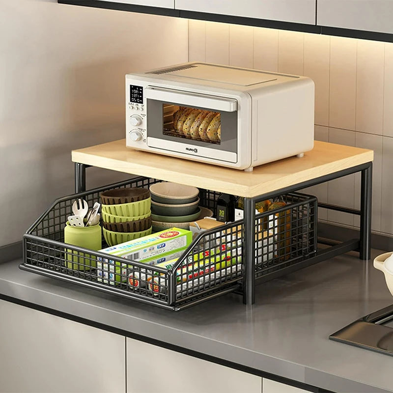 Kitchen Countertop Organizer – Multi-Use Shelf for Microwave, Spices, Coffee Machine ETC