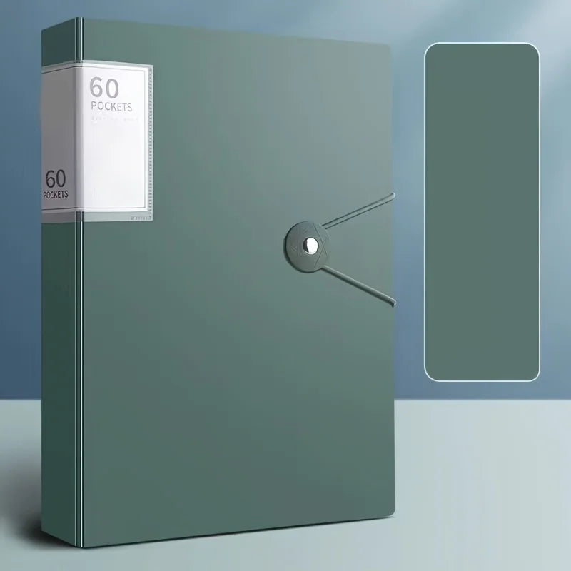 Back-to-School 60-Pocket A4 Folder Durable Material Ideal for Organizing Papers Home School Office Storage Waterproof Booklet