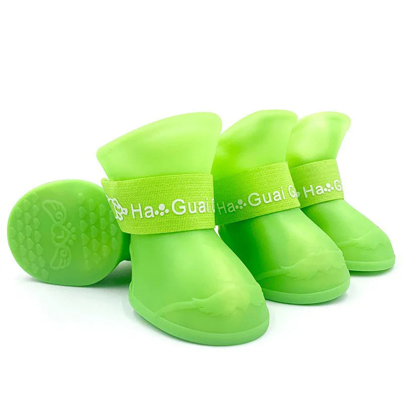 Pet silicone rain shoes anti-dirty non-slip waterproof