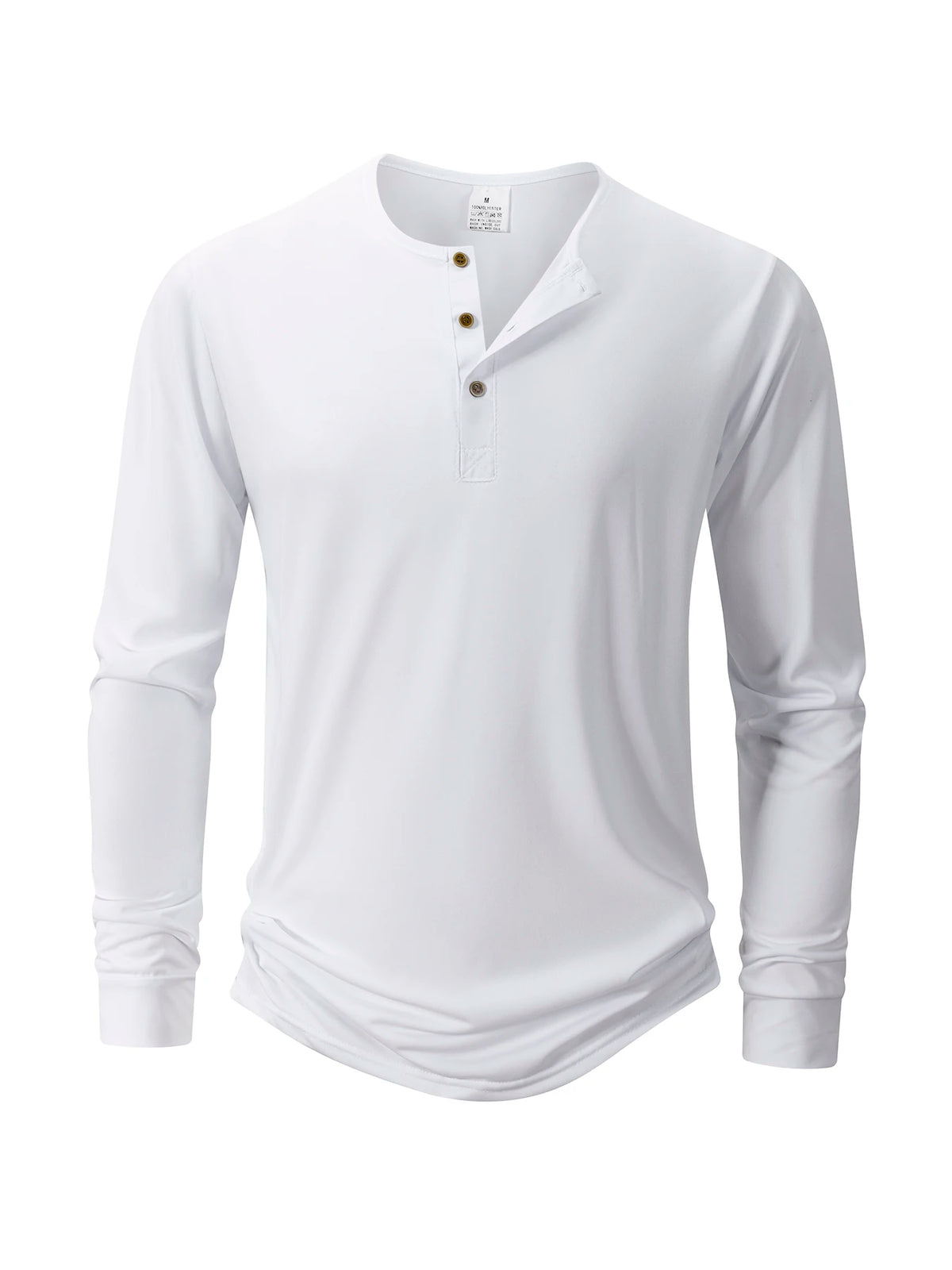 Men's T Shirt Autumn Button Long Sleeve