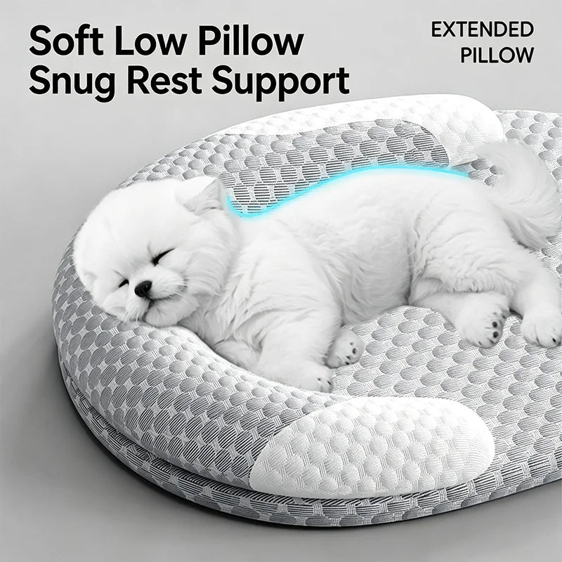 Summer Ice Silk Cooling Dog Bed Oval Breathable