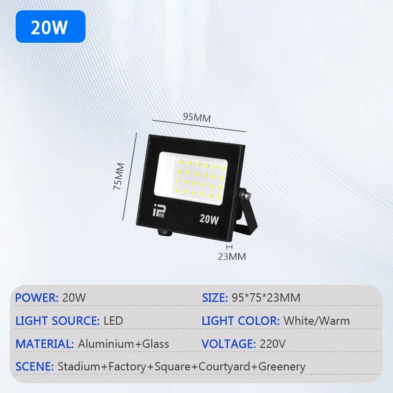 LED Floodlight Outdoor IP66 Waterproof Path Light Spotlight 10W 20W 30W 50W 100W 200W