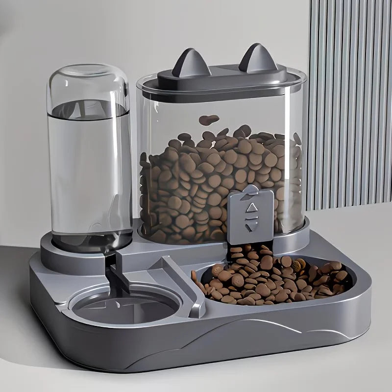 2-in-1 Large Pet Feeder & Water Dispenser, Dry Wet Separation-No Battery