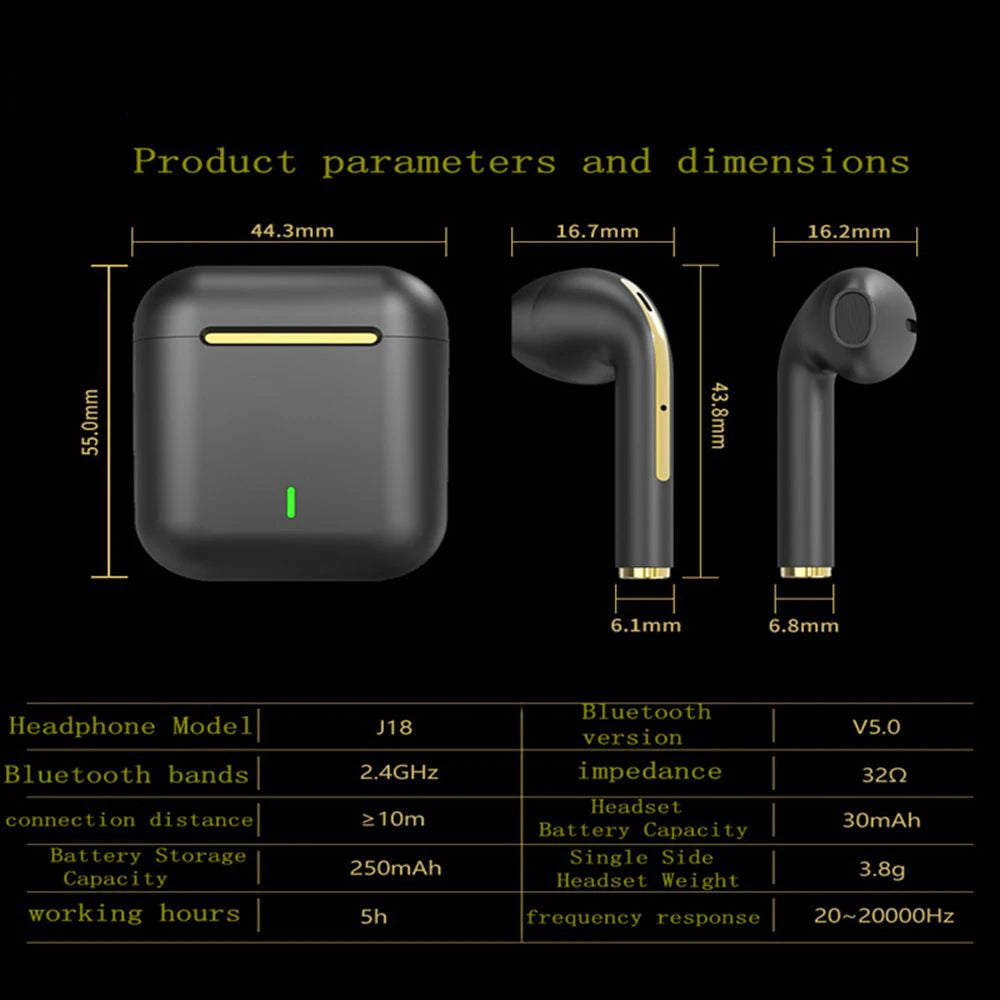 Wireless Earbuds, 5.3 Bluetooth Headphones Long Playtime, Noise Cancelling Voice Call, for Gaming, Business & Sports