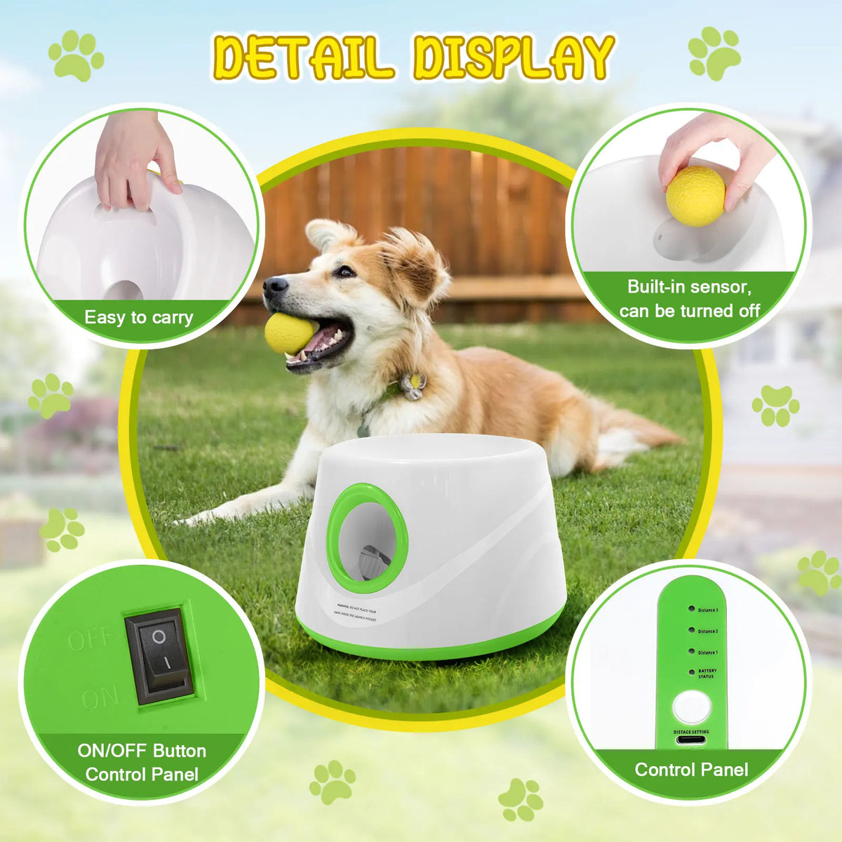 Automatic Ball Launcher for Dogs Outdoor Dog Toy