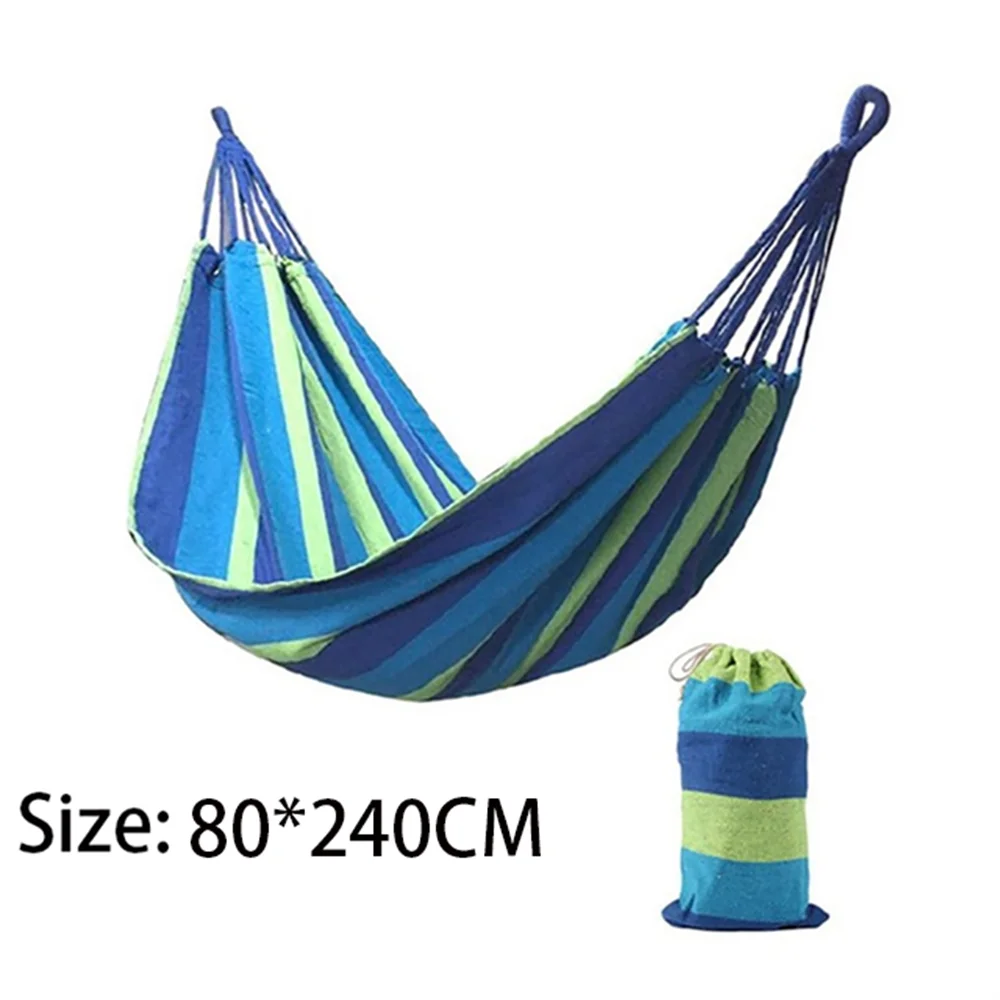 Double Hammock 2 Person Canvas Cotton Hammock with Tree Straps