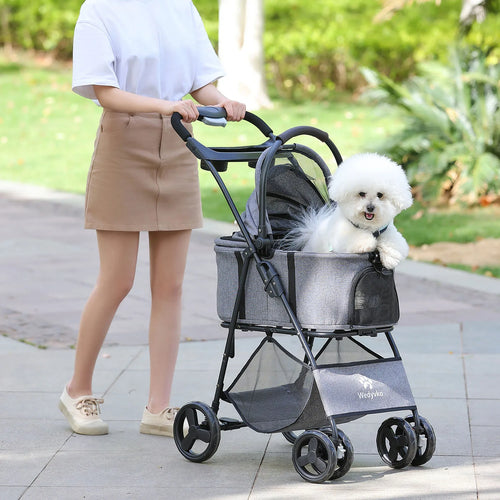 3 in 1 Pet Stroller with Removable Carrier, Folding Stroller for Small/Medium Dogs and Cats, Waterproof, All-Terrain