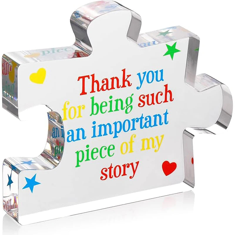 Gratitude gift for male and female teachers, acrylic puzzle with gratitude engraved on it, touching gift for teachers