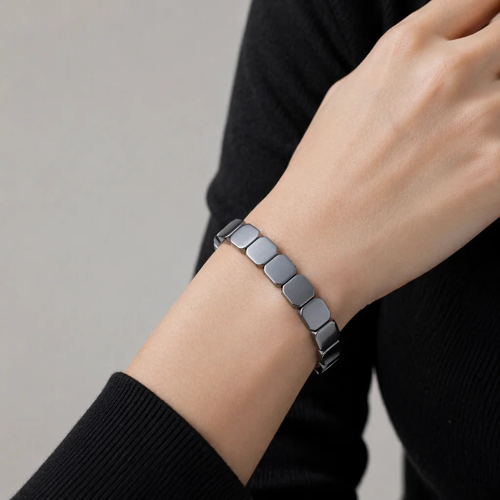 Hematite Bracelet For Men Reclaim Your Edge Confidence Natural Hematite Stone Beaded Stretch