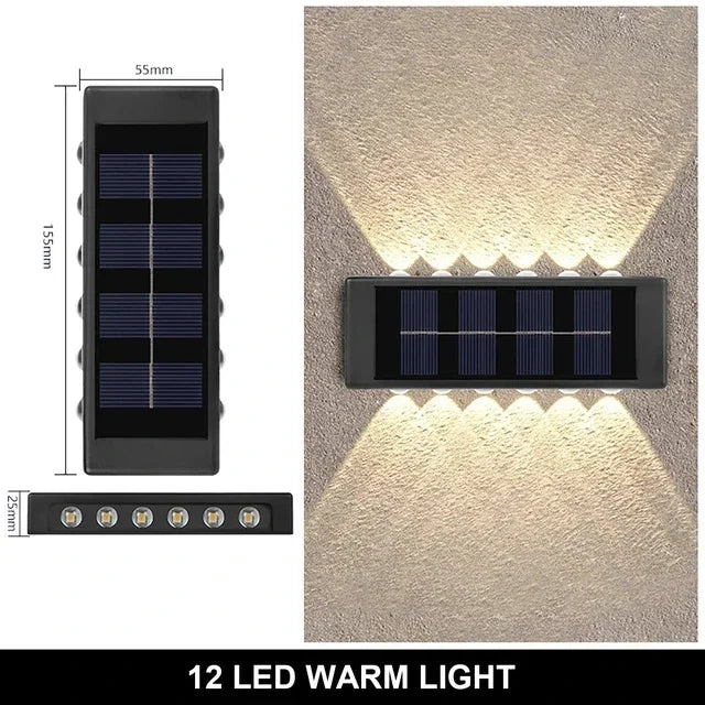 Solar Outdoor Wall Light 12 LED Waterproof