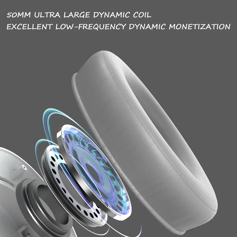 Wireless Headphones Bluetooth 5.3 Hi-Res Audio Over Ear Headset Earphones