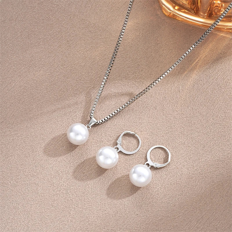 Pearl Pendant Jewelry Set for Women