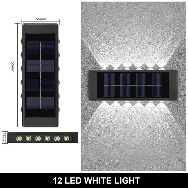 Solar Outdoor Wall Light 12 LED Waterproof