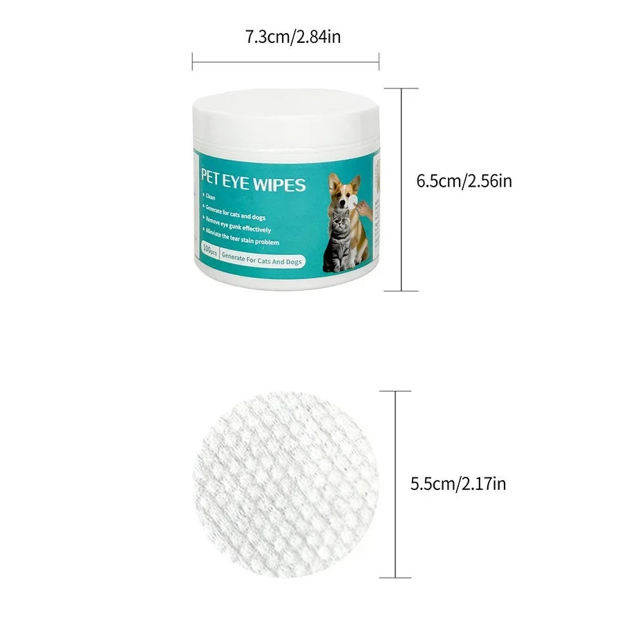 Pet Cleaning Products - Eye Wipes To Remove Tear Marks