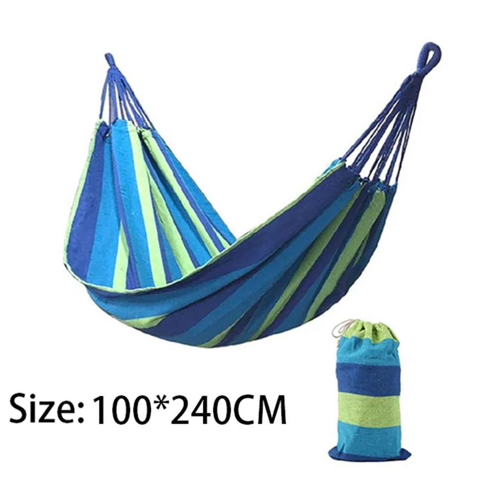 Double Hammock 2 Person Canvas Cotton Hammock with Tree Straps
