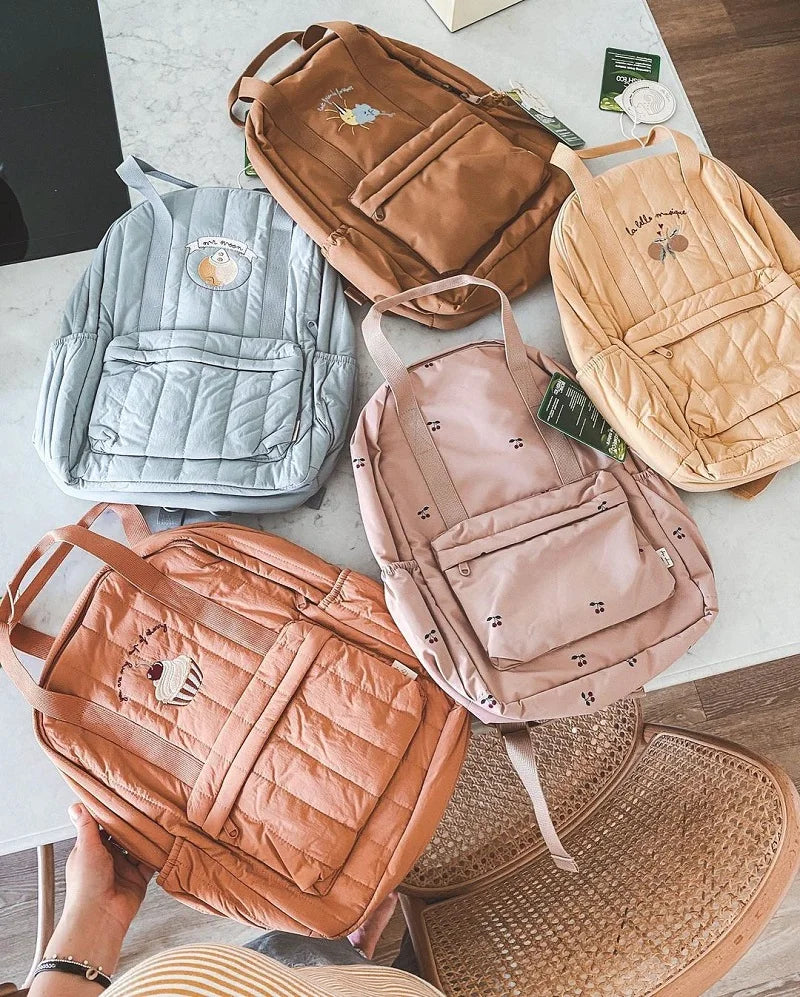 Mommy Bag Travel Children Kid Cherry Backpack Primary Schoolbag Baby Waterproof Print Kindergarten Bags Boys Girls Gift