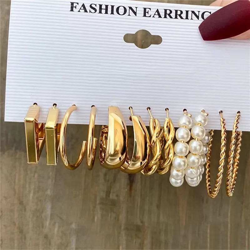 Hoop Earrings Set for Women